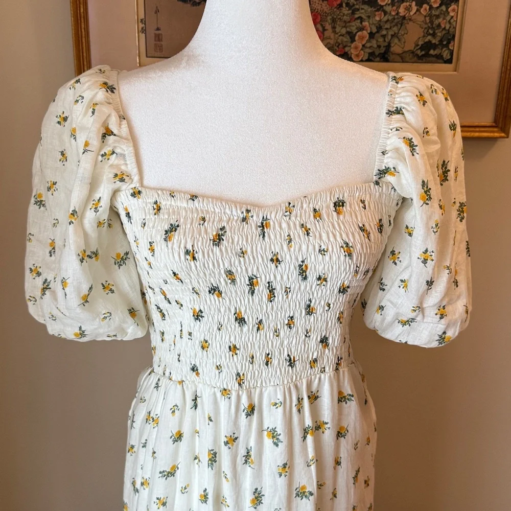 Faithfull the Brand Cream Floral Maxi Dress USA size 4. Like new. - Picture 2 of 8